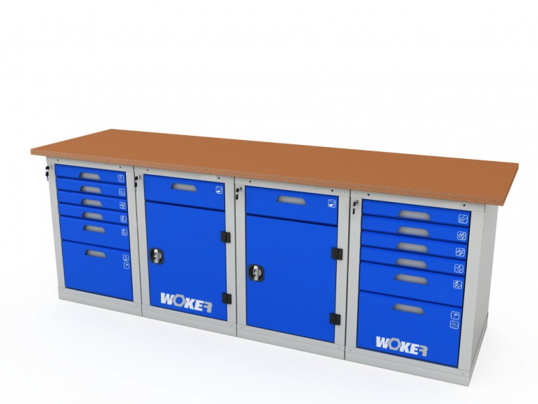 Верстак четырехтумбовый WOKER PRO 46226.2400 купить в Сургуте Верстак четырехтумбовый WOKER PRO 46226.2400 купить в Сургуте