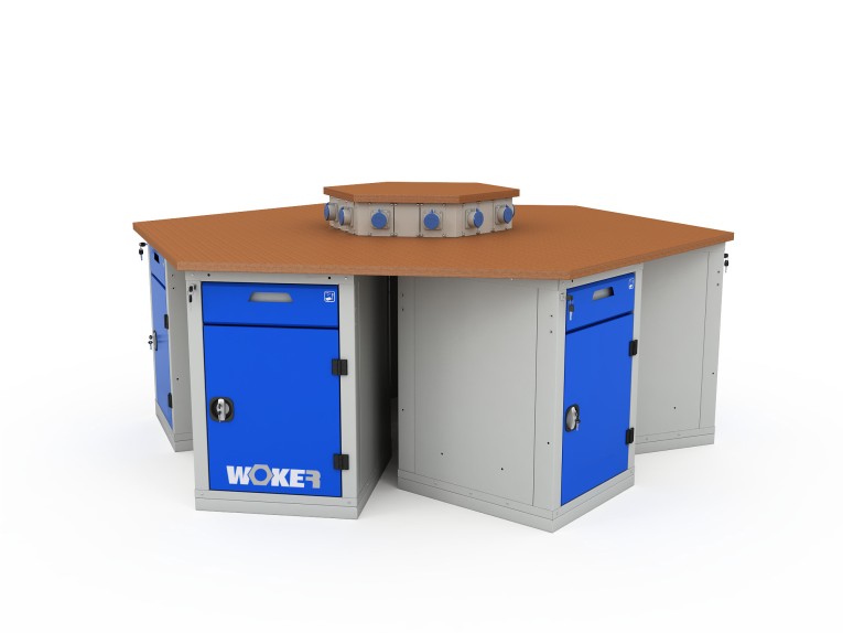 Верстак шеститумбовый WOKER PRO 6002.2500 купить в Сургуте Верстак шеститумбовый WOKER PRO 6002.2500 купить в Сургуте