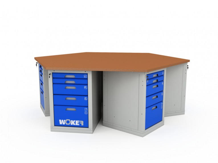 Верстак шеститумбовый WOKER PRO 6005.2500 купить в Сургуте Верстак шеститумбовый WOKER PRO 6005.2500 купить в Сургуте