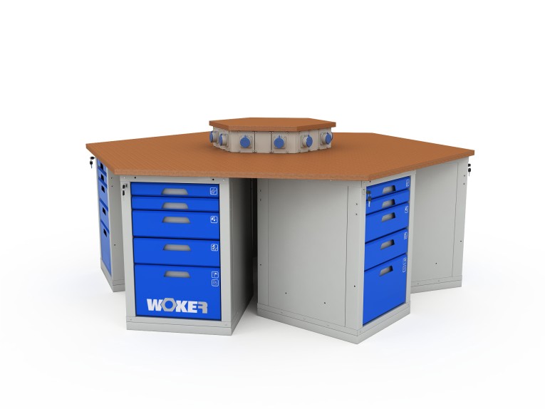 Верстак шеститумбовый WOKER PRO 6005.2500 купить в Сургуте Верстак шеститумбовый WOKER PRO 6005.2500 купить в Сургуте