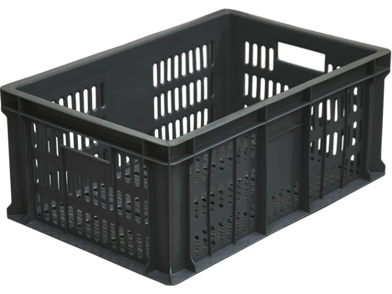 Ящик 600х400х250 с перфорацией чёрный купить в Сургуте