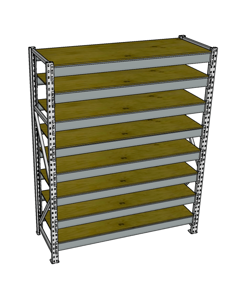 Стеллаж грузовой СГР 3000x1500x400 8 полок (фанера) купить в Сургуте Стеллаж грузовой СГР 3000x1500x400 8 полок (фанера) купить в Сургуте