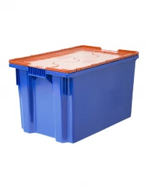Ящик 600х400х350 сплошной, Safe PRO цв. синий с оранжевой крышкой Ящик 600х400х350 сплошной, Safe PRO цв. синий с оранжевой крышкой