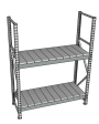 Стеллаж грузовой СГР 3000x2100x500 2 полки (металл)