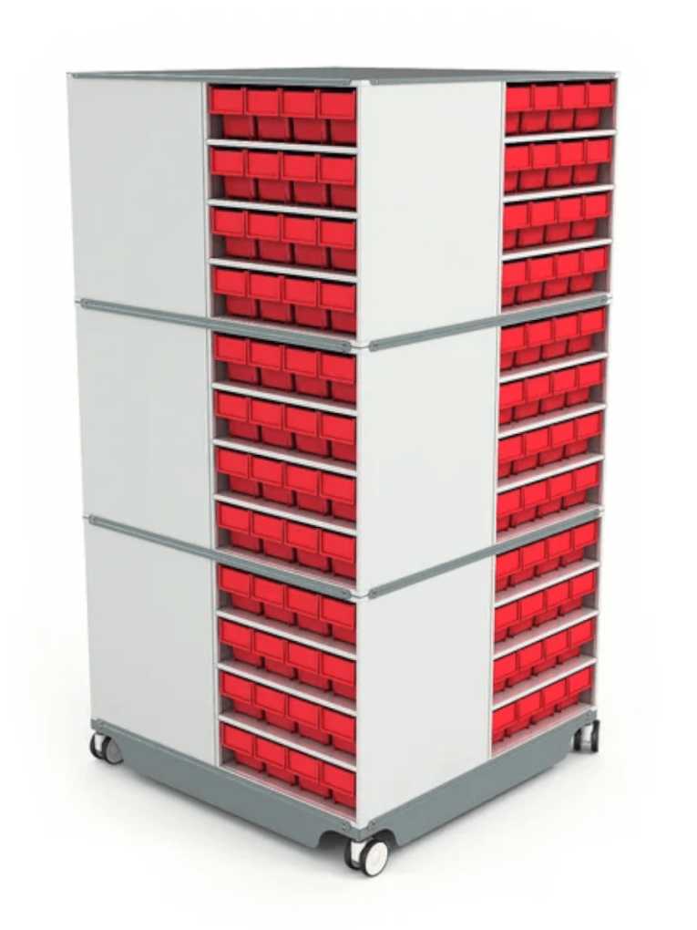 КП-02 Кассетница поворотная с красными ящиками купить в Сургуте КП-02 Кассетница поворотная с красными ящиками купить в Сургуте