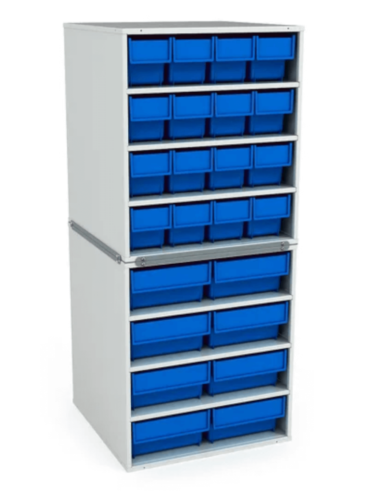 Стационарная кассетница ДиКом (на 2 яруса) с синими ящиками купить в Сургуте Стационарная кассетница ДиКом (на 2 яруса) с синими ящиками купить в Сургуте