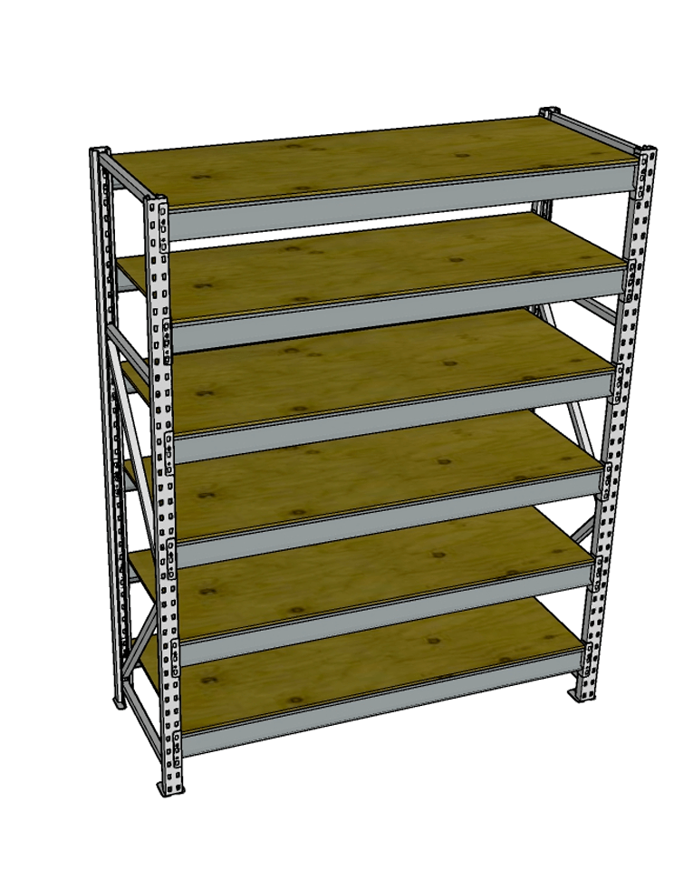 Стеллаж грузовой СГР 2000x2100x600 6 полок (фанера) купить в Сургуте