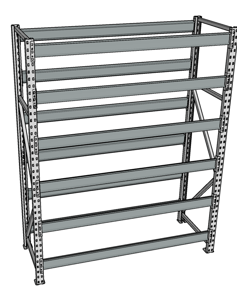 Стеллаж грузовой СГР 2000x900x400 6 полок (без настила) купить в Сургуте