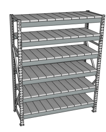 Стеллаж грузовой СГР 2500x900x800 6 полок (металл)
