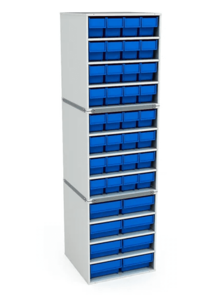 Стационарная кассетница ДиКом (на 3 яруса) с синими ящиками купить в Сургуте Стационарная кассетница ДиКом (на 3 яруса) с синими ящиками купить в Сургуте