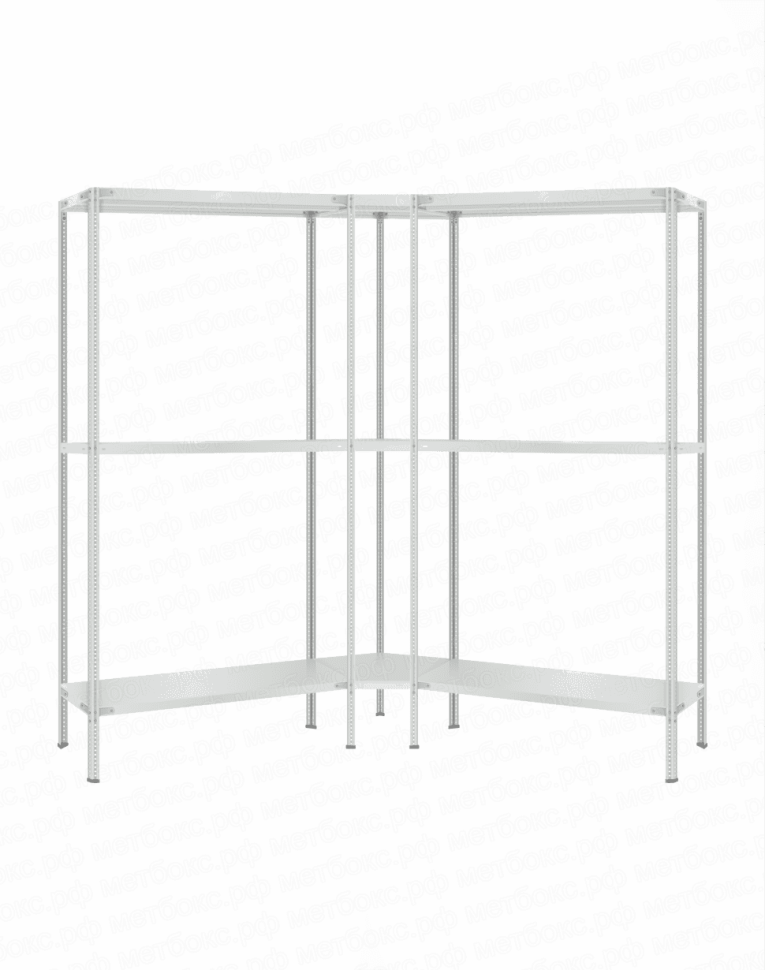 Стеллаж угловой 2000х1700х1700 (3 яруса глубиной 500мм) купить в Сургуте