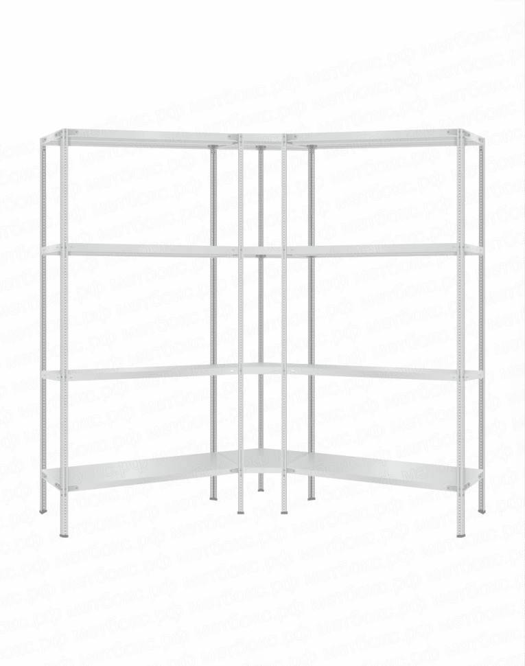 Стеллаж угловой 2000х1700х1700 (4 яруса глубиной 500мм) купить в Сургуте