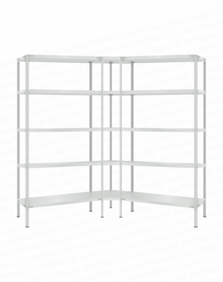 Стеллаж угловой 2000х1700х1700 (5 ярусов глубиной 500мм) купить в Сургуте