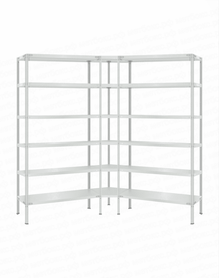 Стеллаж угловой 2000х1700х1700 (6 ярусов глубиной 500мм) купить в Сургуте Стеллаж угловой 2000х1700х1700 (6 ярусов глубиной 500мм) купить в Сургуте