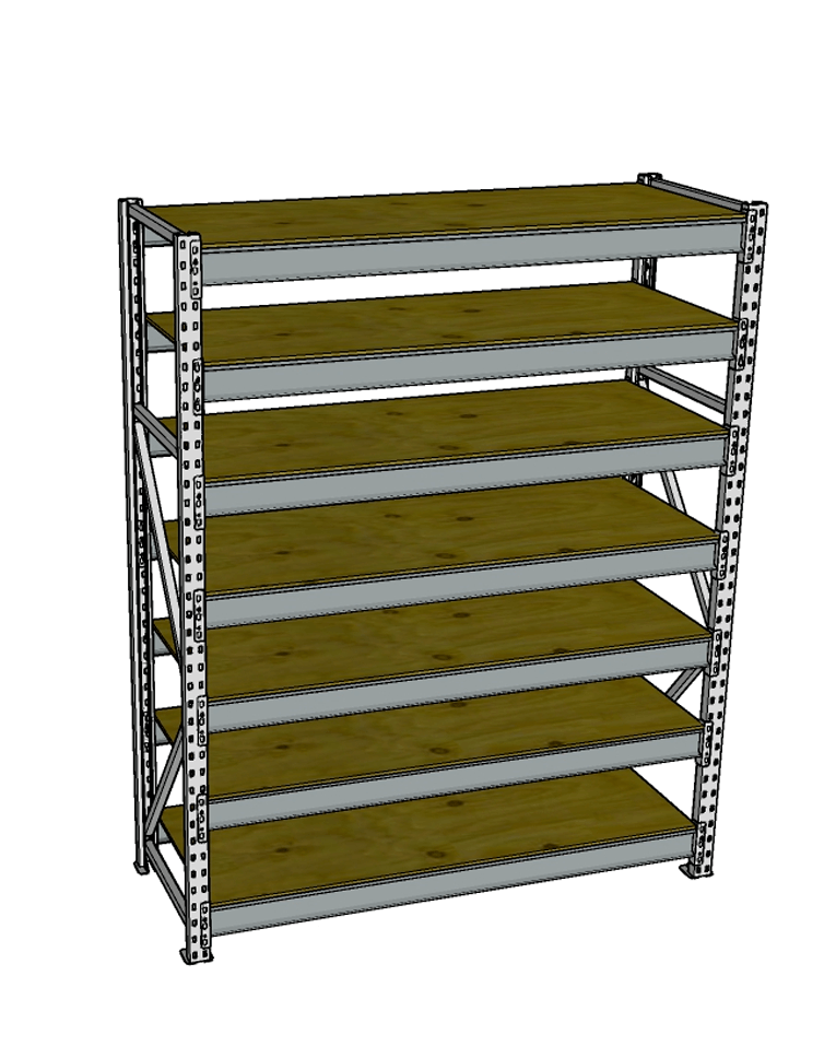 Стеллаж грузовой СГР 2000x2100x600 7 полок (фанера) купить в Сургуте