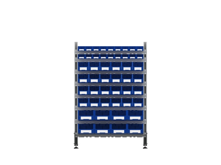 Стеллаж для пластиковых лотков SORTEX двухсторонний 1500x1000x800.06 купить в Сургуте Стеллаж для пластиковых лотков SORTEX двухсторонний 1500x1000x800.06 купить в Сургуте