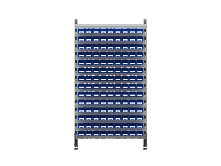 Стеллаж для пластиковых лотков SORTEX двухсторонний 1800x1000x800.01 купить в Сургуте Стеллаж для пластиковых лотков SORTEX двухсторонний 1800x1000x800.01 купить в Сургуте