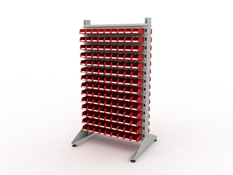 Стеллаж для пластиковых лотков SORTEX двухсторонний 1800x1000x800.01 купить в Сургуте Стеллаж для пластиковых лотков SORTEX двухсторонний 1800x1000x800.01 купить в Сургуте