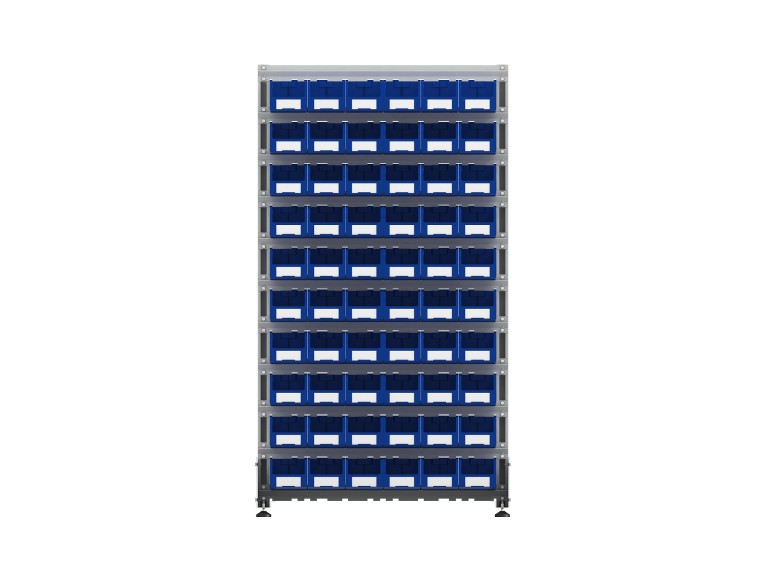 Стеллаж для пластиковых лотков SORTEX двухсторонний 1800x1000x800.02 купить в Сургуте Стеллаж для пластиковых лотков SORTEX двухсторонний 1800x1000x800.02 купить в Сургуте