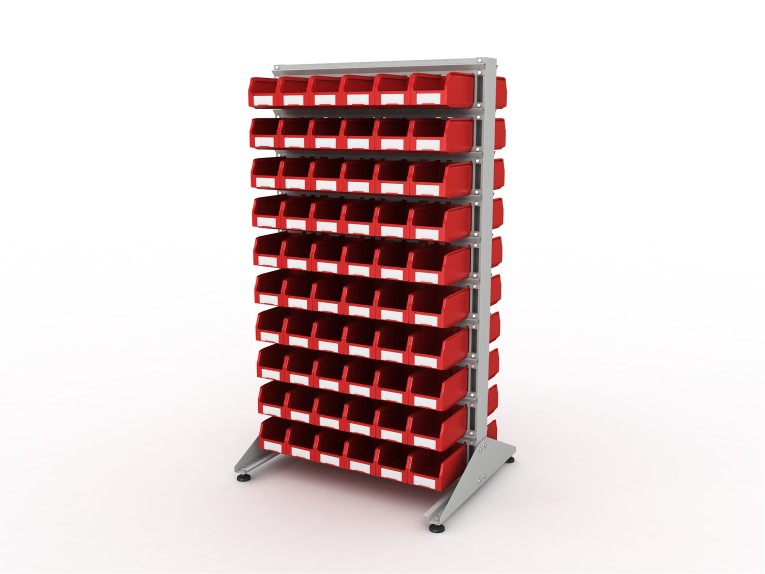 Стеллаж для пластиковых лотков SORTEX двухсторонний 1800x1000x800.02 купить в Сургуте Стеллаж для пластиковых лотков SORTEX двухсторонний 1800x1000x800.02 купить в Сургуте