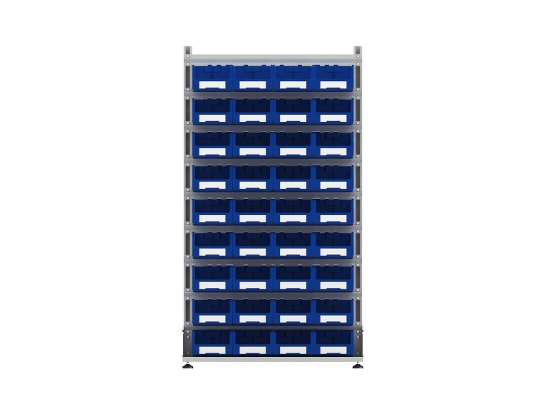 Стеллаж для пластиковых лотков SORTEX двухсторонний 1800x1000x800.03 купить в Сургуте Стеллаж для пластиковых лотков SORTEX двухсторонний 1800x1000x800.03 купить в Сургуте