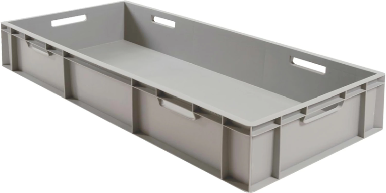 Ящик 1000х400х230 сплошной, с ручками, дно с усилением, серый B-4022 купить в Сургуте Ящик 1000х400х230 сплошной, с ручками, дно с усилением, серый B-4022 купить в Сургуте