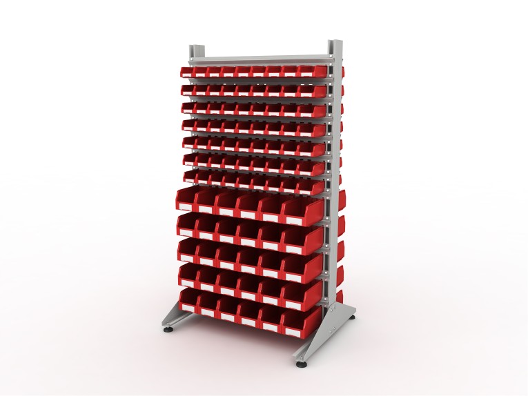 Стеллаж для пластиковых лотков SORTEX двухсторонний 1800x1000x800.04 купить в Сургуте Стеллаж для пластиковых лотков SORTEX двухсторонний 1800x1000x800.04 купить в Сургуте