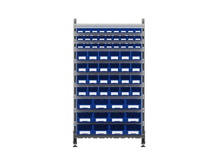 Стеллаж для пластиковых лотков SORTEX двухсторонний 1800x1000x800.05 купить в Сургуте Стеллаж для пластиковых лотков SORTEX двухсторонний 1800x1000x800.05 купить в Сургуте