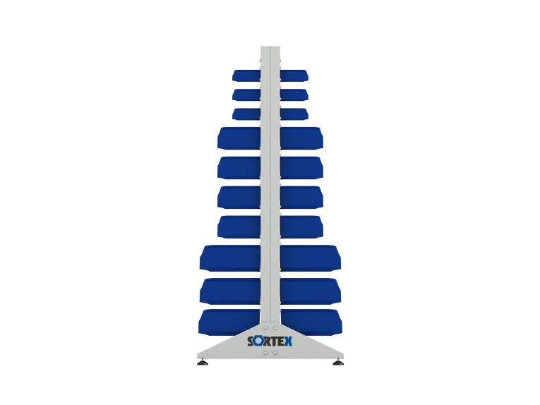 Стеллаж для пластиковых лотков SORTEX двухсторонний 1800x1000x800.05 купить в Сургуте Стеллаж для пластиковых лотков SORTEX двухсторонний 1800x1000x800.05 купить в Сургуте