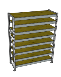 Стеллаж грузовой СГР 2000x1200x600 8 полок (фанера) Стеллаж грузовой СГР 2000x1200x600 8 полок (фанера)
