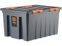 Контейнер особопрочный Rox Box PRO 120 (740х565х400 мм с крышкой и клипсами, на роликах, антрацит)