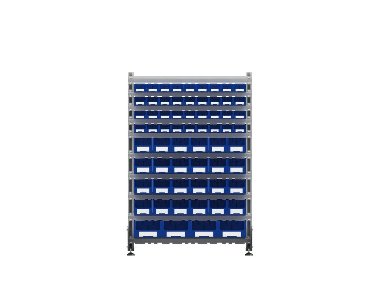 Стеллаж для пластиковых лотков SORTEX односторонний 1500x1000x450.05 купить в Сургуте Стеллаж для пластиковых лотков SORTEX односторонний 1500x1000x450.05 купить в Сургуте