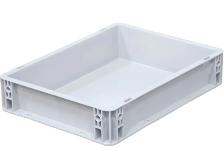 Ящик 400х300х75 сплошной, усиленное дно, цв. серый купить в Сургуте Ящик 400х300х75 сплошной, усиленное дно, цв. серый купить в Сургуте