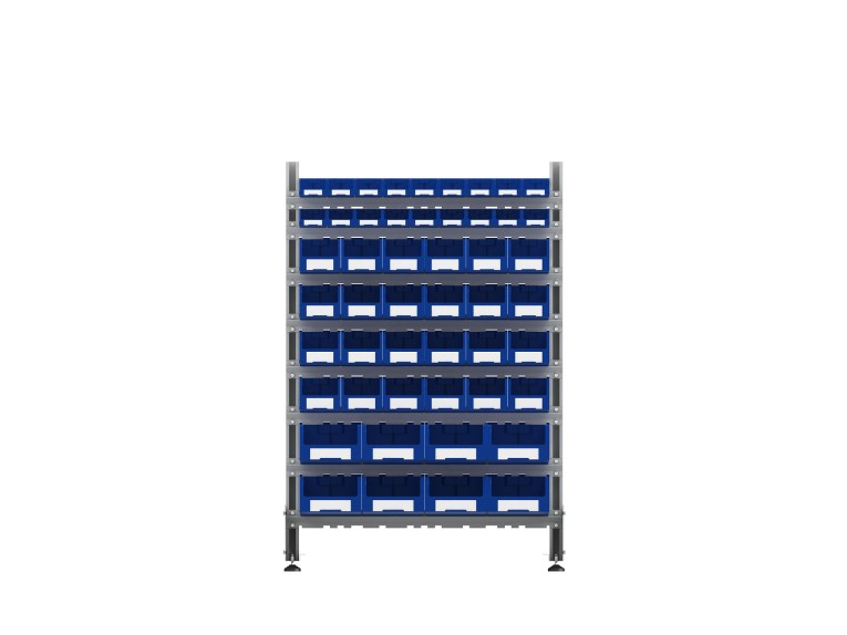 Стеллаж для пластиковых лотков SORTEX односторонний 1500x1000x450.06 купить в Сургуте Стеллаж для пластиковых лотков SORTEX односторонний 1500x1000x450.06 купить в Сургуте