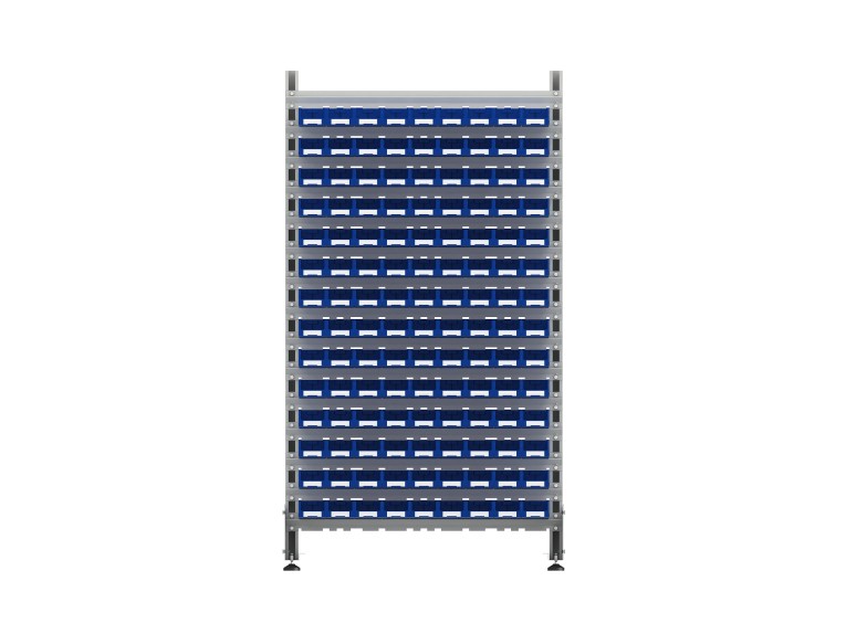 Стеллаж для пластиковых лотков SORTEX односторонний 1800x1000x450.01 купить в Сургуте Стеллаж для пластиковых лотков SORTEX односторонний 1800x1000x450.01 купить в Сургуте