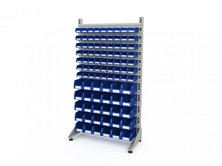 Стеллаж для пластиковых лотков SORTEX односторонний 1800x1000x450.04 купить в Сургуте Стеллаж для пластиковых лотков SORTEX односторонний 1800x1000x450.04 купить в Сургуте