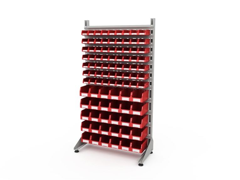 Стеллаж для пластиковых лотков SORTEX односторонний 1800x1000x450.04 купить в Сургуте Стеллаж для пластиковых лотков SORTEX односторонний 1800x1000x450.04 купить в Сургуте