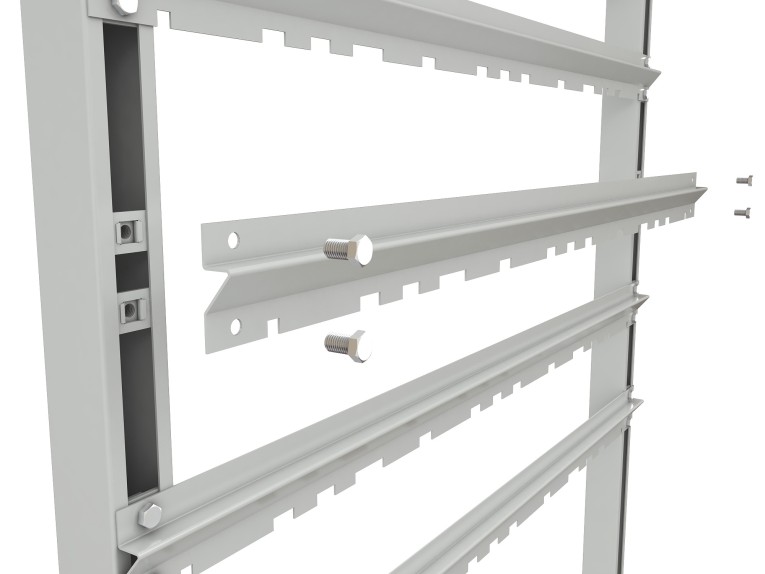 Стеллаж для пластиковых лотков SORTEX односторонний 1800x1000x450.04 купить в Сургуте Стеллаж для пластиковых лотков SORTEX односторонний 1800x1000x450.04 купить в Сургуте