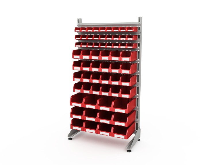 Стеллаж для пластиковых лотков SORTEX односторонний 1800x1000x450.05 купить в Сургуте Стеллаж для пластиковых лотков SORTEX односторонний 1800x1000x450.05 купить в Сургуте