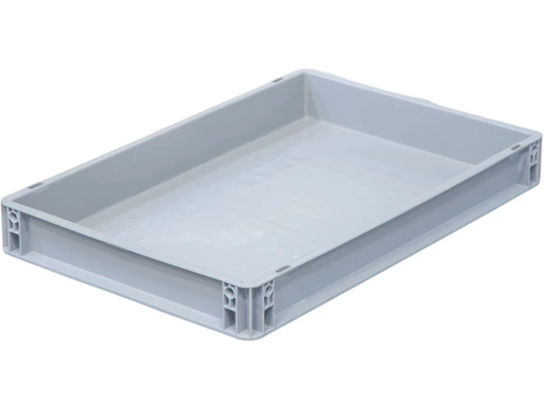 Ящик 600х400х75 сплошной, усиленное дно, цв. серый купить в Сургуте Ящик 600х400х75 сплошной, усиленное дно, цв. серый купить в Сургуте