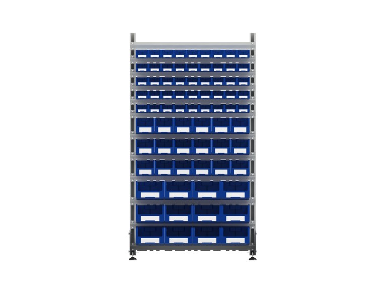 Стеллаж для пластиковых лотков SORTEX односторонний 1800x1000x450.06 купить в Сургуте Стеллаж для пластиковых лотков SORTEX односторонний 1800x1000x450.06 купить в Сургуте