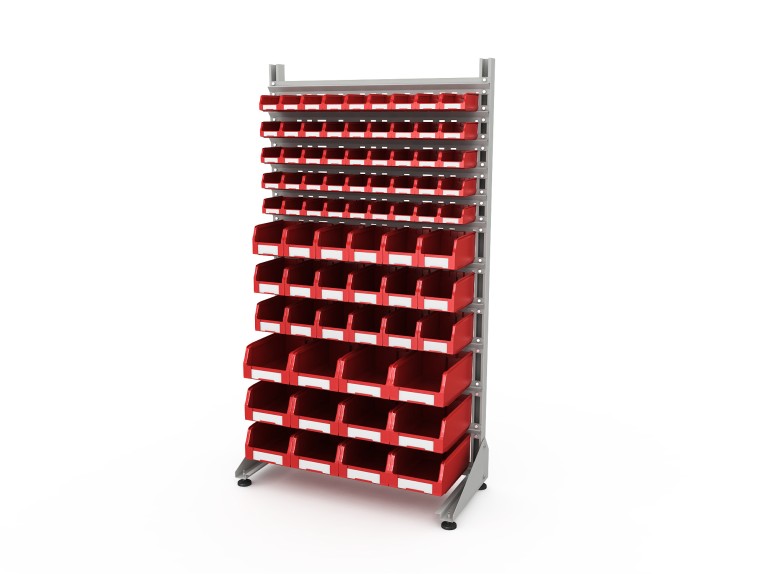 Стеллаж для пластиковых лотков SORTEX односторонний 1800x1000x450.06 купить в Сургуте Стеллаж для пластиковых лотков SORTEX односторонний 1800x1000x450.06 купить в Сургуте