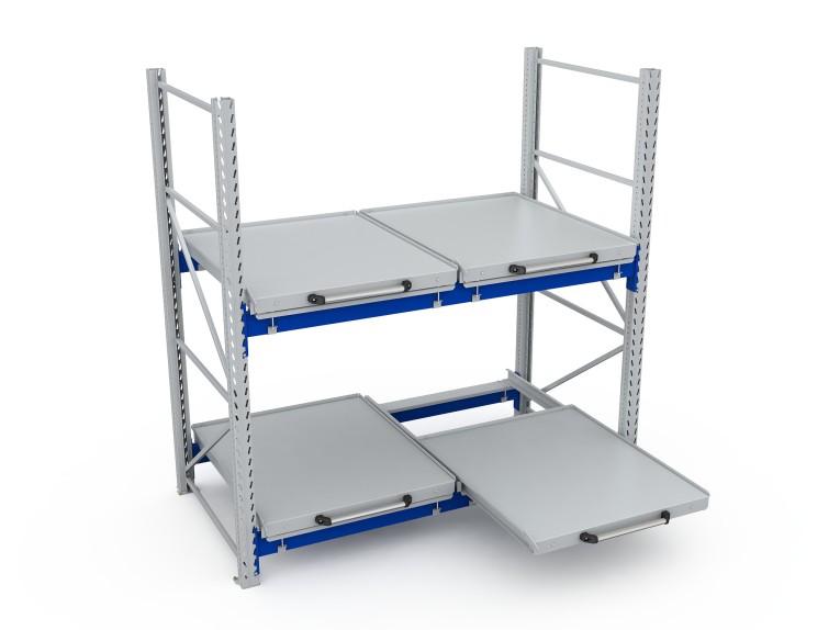 Стеллаж с выкатными платформами S-HEAVY 500 (2 яруса хранения) купить в Сургуте