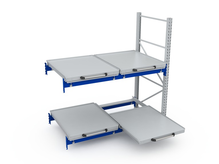 Стеллаж с выкатными платформами S-HEAVY 500 (2 яруса хранения) купить в Сургуте